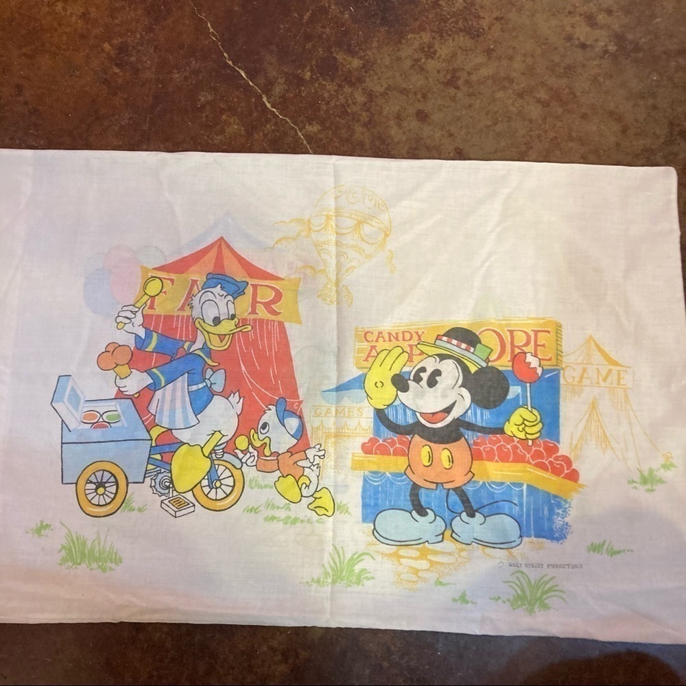 Vintage Mickey Mouse at the Fair Double Sided Pillow Case